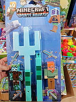 Игровой набор с оружием и фигурками майнкрафт "Minecraft", тризубец JL19013-2