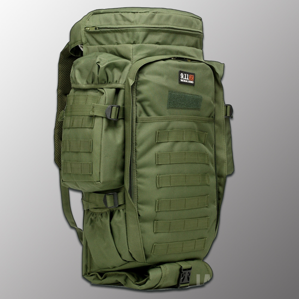 🔥 Тактичний рюкзак з відділенням для зброї (гвинтівки) "9.11 tactical" (олива) на 60 літрів, військовий, EDC