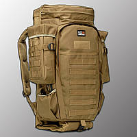 🔥 Тактический рюкзак с отделением для оружия (винтовки) "9.11 tactical" (койот) на 60 литров, военный, EDC