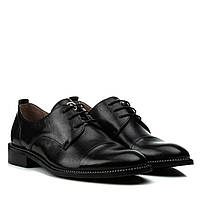 Туфли женские кожаные черные на удобном каблуке 37