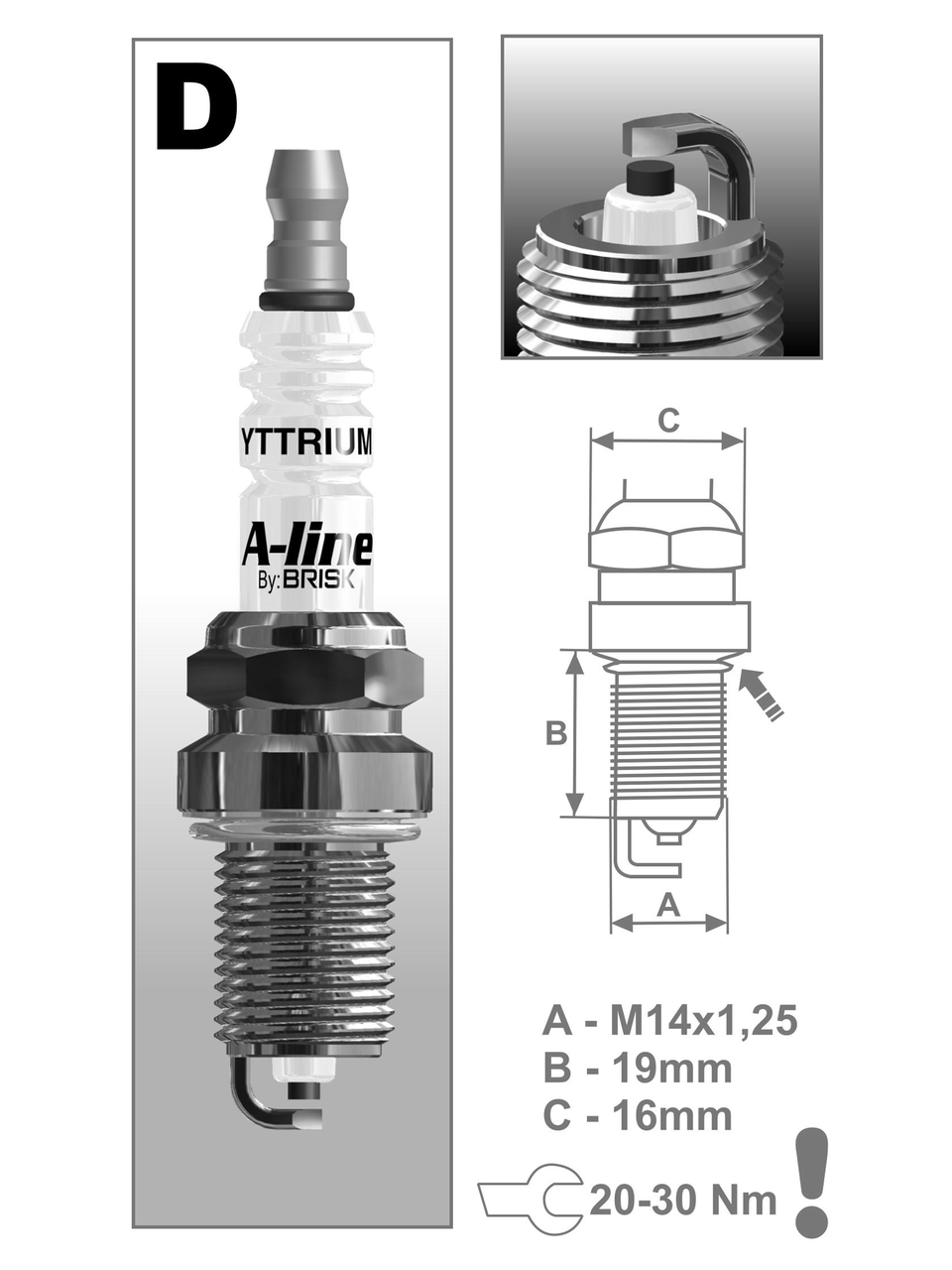 Свічки запалювання Brisk A-Line 27 (DR15TCY) Audi, BMW, Fiat, Skoda, VW