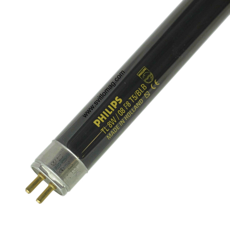 Лампа люмінесцентна ультрафіолетова TL 8w BLB PHILIPS G5d, фото 1