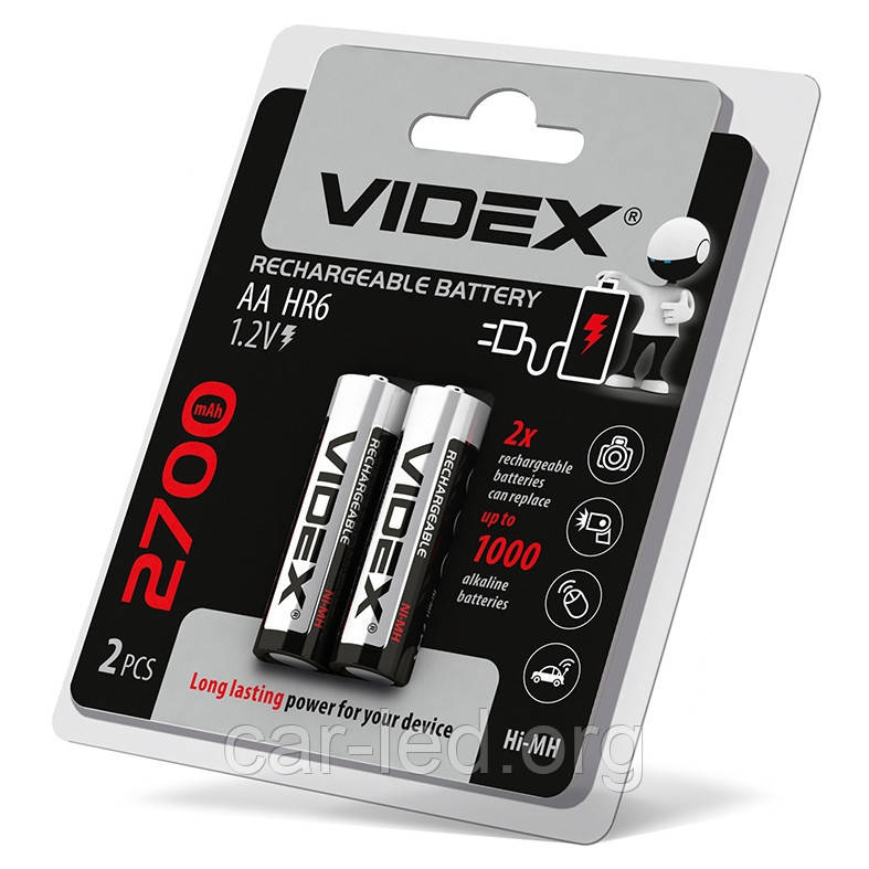 Акумулятори Videx HR6/AA 2700mAh (Ціна вказана за 1 шт,), фото 1
