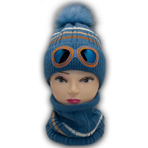 Вязаная шапка и хомут для мальчика