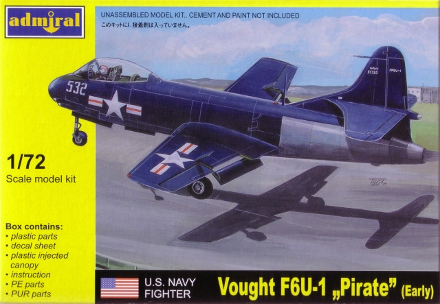 Пластикова модель 1/72 Admiral 7211 американський реактивний винищувач Vought F6U-1 "Pirate" (Early)