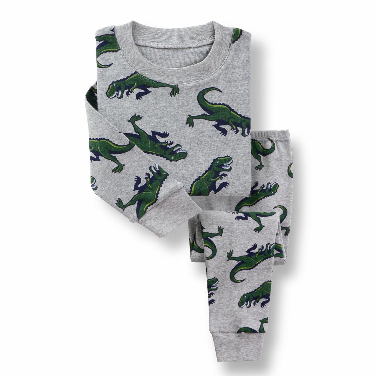 Дитяча піжама для хлопчика зріст 110 зелені динозаври арт. 727