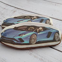 Пряник спортивне авто Lamborghini з їстівним друком