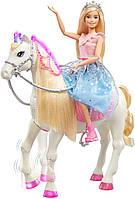 Кукла Барби Приключение принцессы и Мерцающая интерактивная лошадка Barbie Princess Adventure Doll and Prance