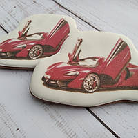 Пряник спортивне авто червоне з їстівним друком