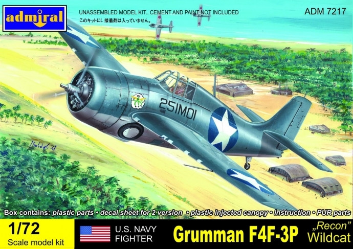 Пластикова модель 1/72 Admiral 7217 Американський винищувач Grumman F4F-3P Wildcat 'RECON'