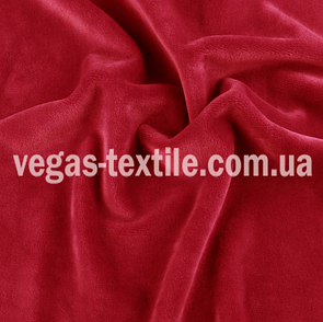 Тканина Велюр плюш (Спорт) стрейч на х/б основі Червоний
