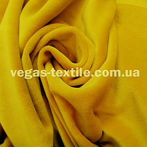 Тканина Велюр плюш (Спорт) стрейч на х/б основі Жовтий