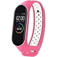 Ремінець для фітнес-браслета Xiaomi Mi Band 3 і 4 Nike Design рожевий з білим, фото 4