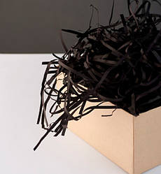 Наповнювач для подарункових коробок (50 г), папір високої якості, колір - чорний
