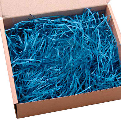 Наповнювач для подарункових коробок (50 г), папір високої якості, колір - синій, фото 2