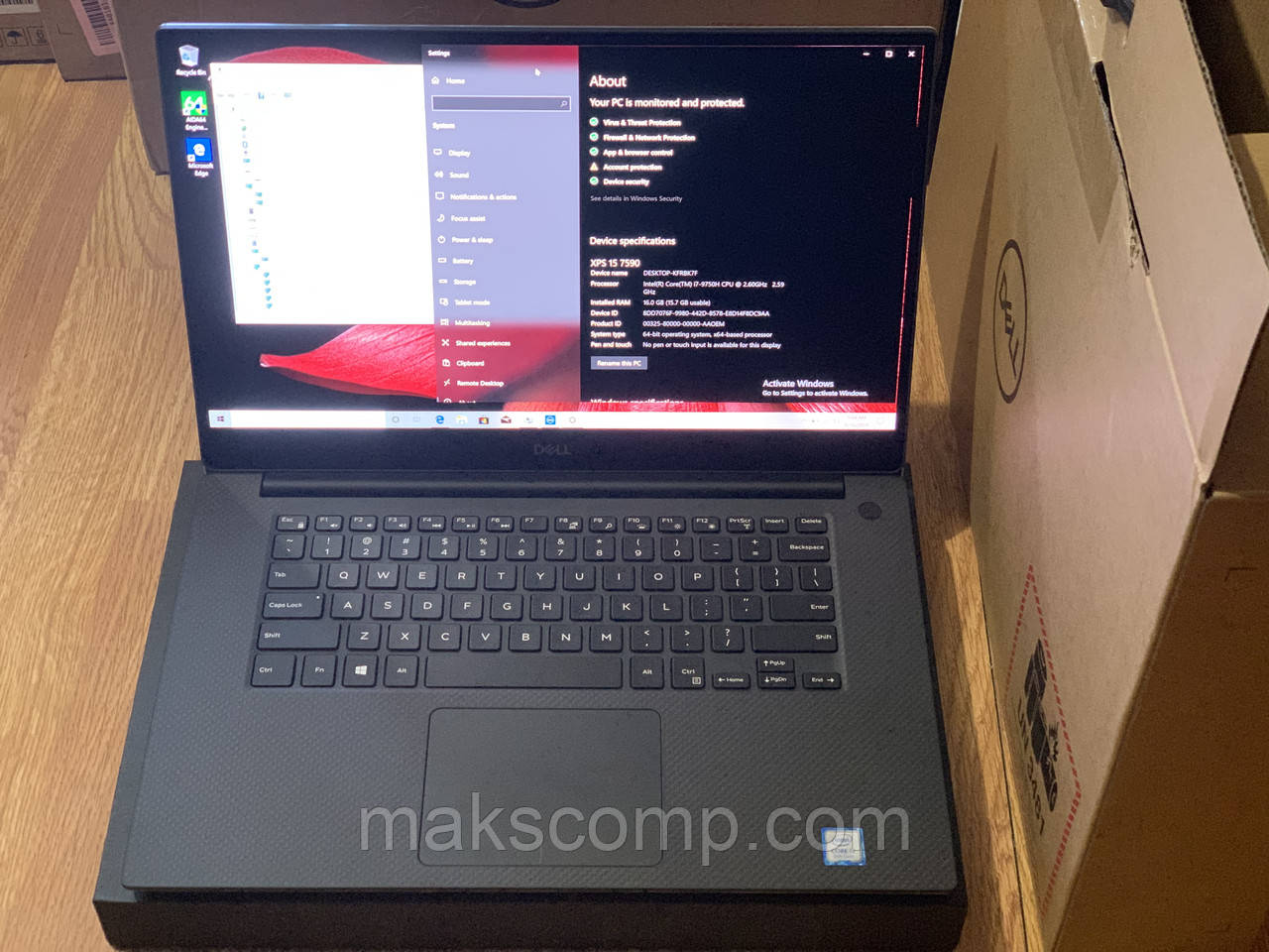 Dell XPS 7590 15'6 4K touch i7 9750H Nvidia 1650 4Gb, 16Gb DDR4, 512Gb m.2 ssd
