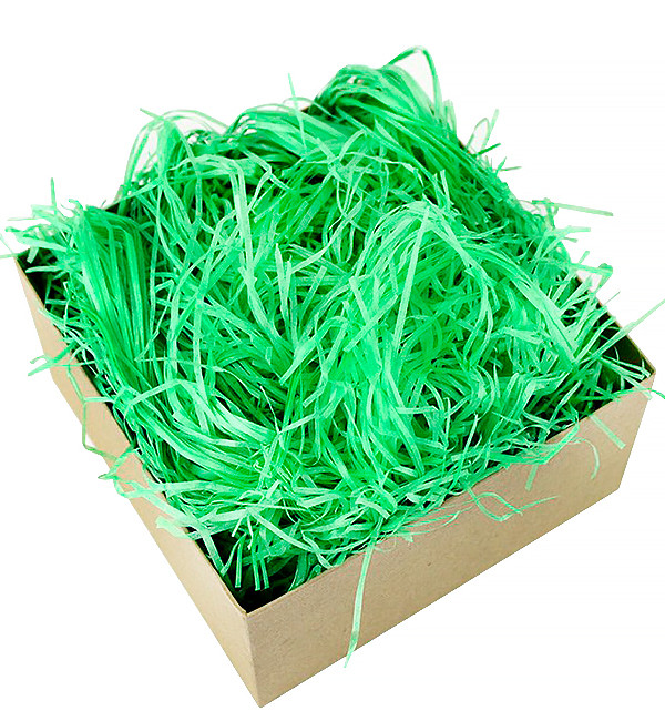 Наповнювач для подарункових коробок (50 г), папір високої якості, колір - зелений