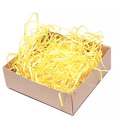 Наповнювач для подарункових коробок (50 г), папір високої якості, колір - жовтий