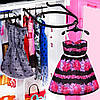 Barbie Лялька Барбі і модна шафа рожева для одяг і взуттям Fashionistas Гардероб GBK12, фото 5
