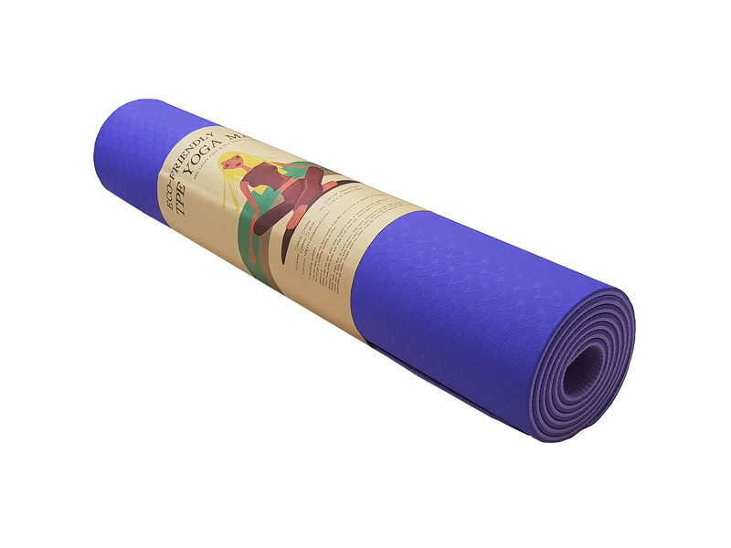 Килимок World Sport для йоги та фітнесу 2 шари, TPE, 6мм, фіолетовий / світло-фіолетовий