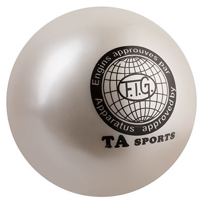 М'яч гімнастичний TA SPORT, 400грамм, 19 см, гліттер, білий