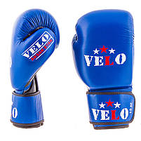 Боксерські рукавички шкіряні сині 12oz Velo AIBA, фото 2