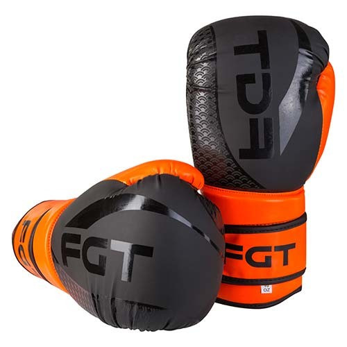 Боксерські рукавички FGT чорно-помаранчеві 12oz, Flex 2588