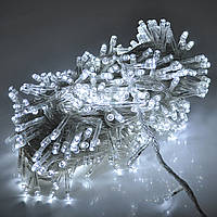 Гірлянди 500LED (Діод) White, 8 режимів, 25 метрів, прозора ізоляція, BOX