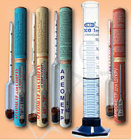 Набір промислових ареометрів для спирту АСП-3 + Цукромір + Циліндр 100 мл