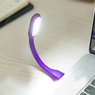 Портативний гнучкий USB LED світильник фіолетовий