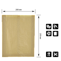 Бумажный пакет крафт цельный буро-коричневый 250х200х50 мм (271)