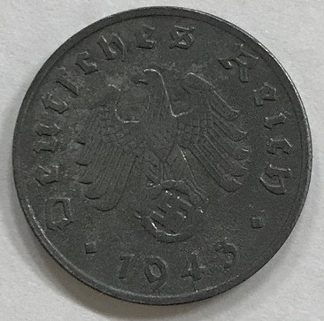 Монета Німеччині 1 рейхспфенниг 1943 р., фото 1