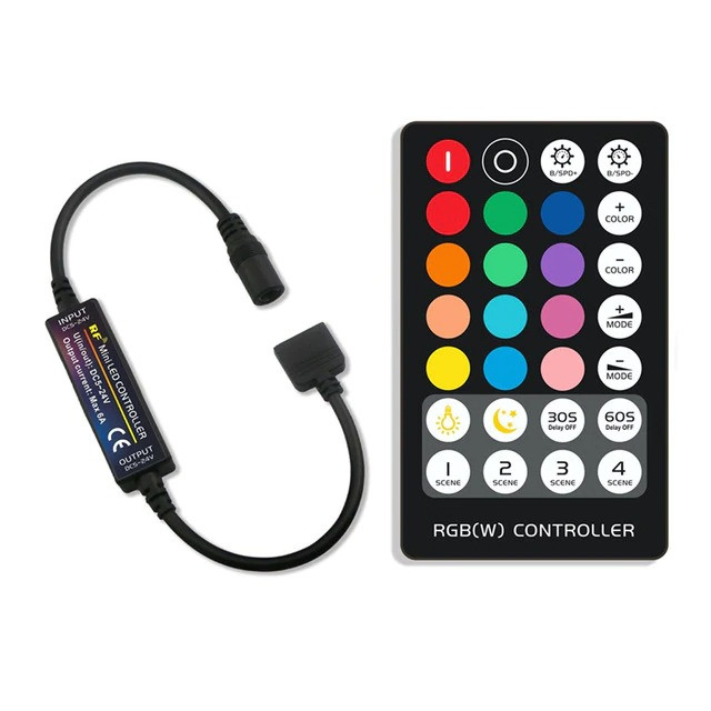 Міні LED RGB контролер 6A RF 28 кнопок 5-24 В для світлодіодної стрічки., фото 1