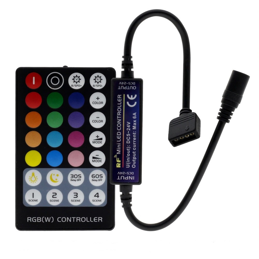 Мини LED RGB контроллер 6A RF 28 кнопок 5-24В для светодиодной ленты. - фото 5 - id-p1293831731
