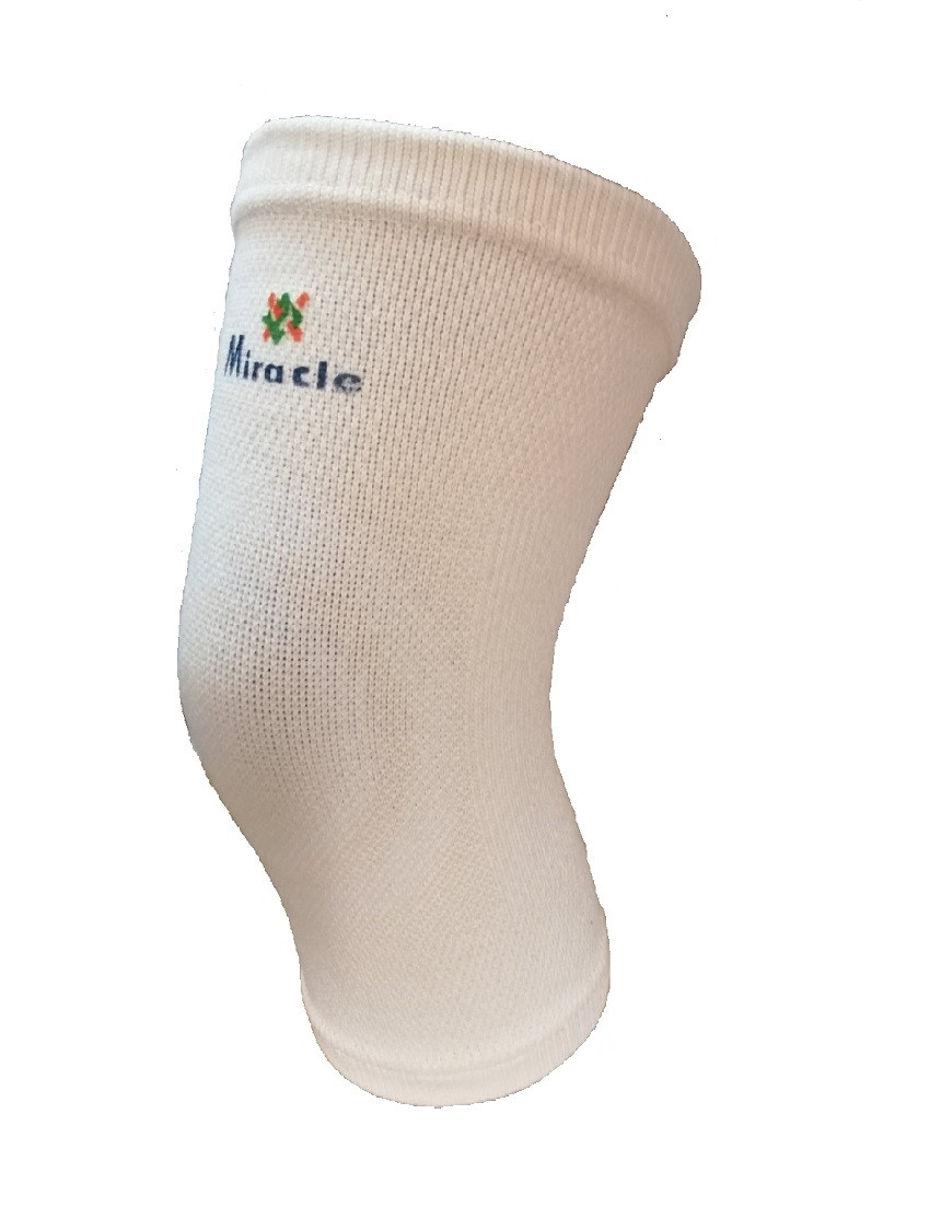 Бандаж на коліно еластичний із срібною ниткою рельєфним плетенням, бавовна - Miracle 0021C3D, фото 1