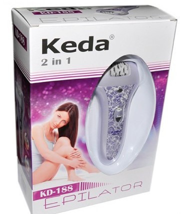 Эпилятор аккумуляторный KEDA, 2-х скоростной KD 188, 2 in 1.