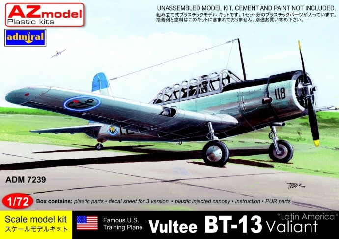 Пластикова модель 1/72 Admiral 7239 Американський навчальний літак Vultee SNV-1 BT-13 Valiant "LATIN AMERICA"