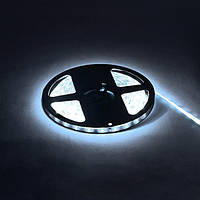 Світлодіодна стрічка, LED стрічка вологозахищена (12 V/вольт, 5 метрів*8мм, 6400K-холодний колір, IP65) лед стрічка