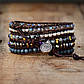 Браслет із натуральних каменів і шкіри "Богема", фото 2