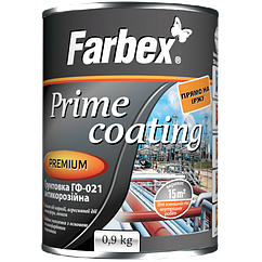 Ґрунтовка антикорозійна Farbex ГФ-021 Prime Coating Сіра 0.9кг