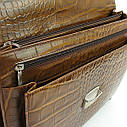 Презентабельний шкіряний портфель Canpellini оливковий чоловічий для документів роботи сумка з натуральної шкіри, фото 5