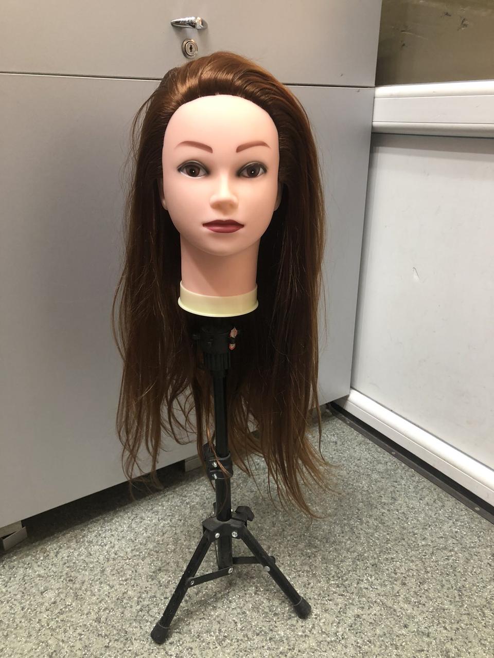 Голова навчальна для зачісок, плетіння, моделювання штучне термо волосся, манекен перукаря