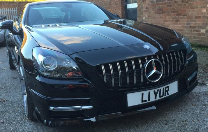 Решітка радіатора Mercedes SLK R172 (11-16) стиль GT AMG, фото 1