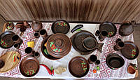 Набор глиняной посуды Керамклуб Винный для 14 февраля на 6 персон Красный Мак №5