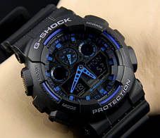 Годинник G-SHOCK-3 Чорно-сині | Чоловічі наручні годинники | Касіо годинники чоловічі, фото 2