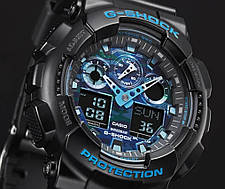 Годинник G-SHOCK-3 Чорно-сині | Чоловічі наручні годинники | Касіо годинники чоловічі, фото 3
