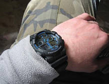 Годинник G-SHOCK-3 Чорно-сині | Чоловічі наручні годинники | Касіо годинники чоловічі, фото 3