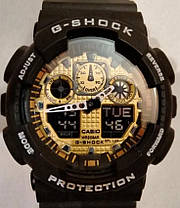 Годинник G-SHOCK-3 Чорні з золотим | Чоловічі наручні годинники | Касіо годинники чоловічі, фото 2