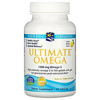 Рыбий Жир, Вкус Лимона, Nordic Naturals, Ultimate Omega, 1000 мг, 60 мягких капсул