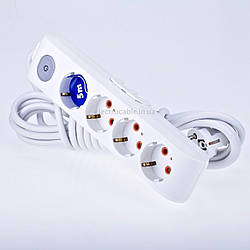 Подовжувач VIKO 4 гнізда 5 метрів із заземленням з кнопкою 16А 3,5 кВт, Multi-Let